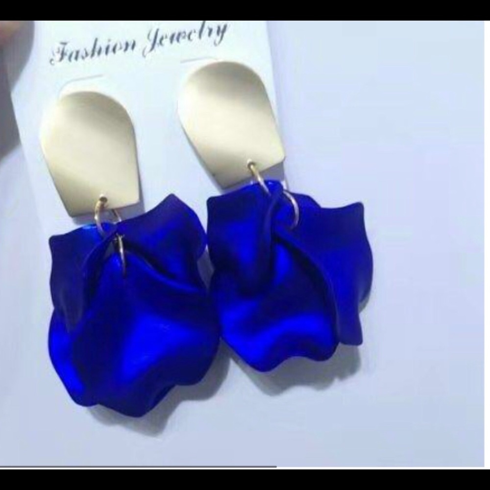 Enamel Petal Drop Earrings